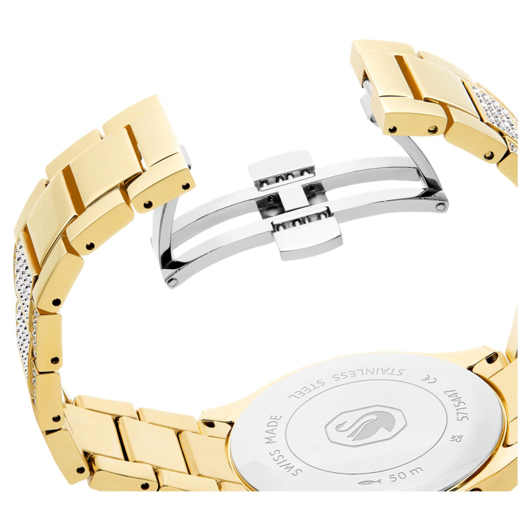 Dextera lux watch Swiss Made, Metal bracelet, Gold tone, Gold-tone finish